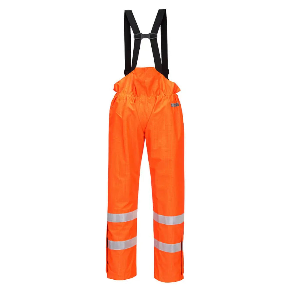 Portwest Bizflame Rain Unlined Hi-Vis Antistatic FR Trousers - Orange / L
