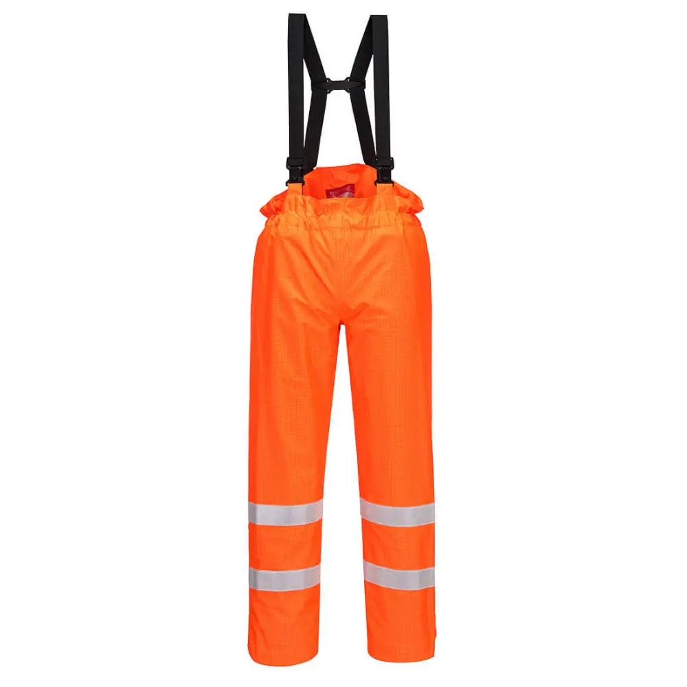 Portwest Bizflame Rain Unlined Hi-Vis Antistatic FR Trousers - Orange / L