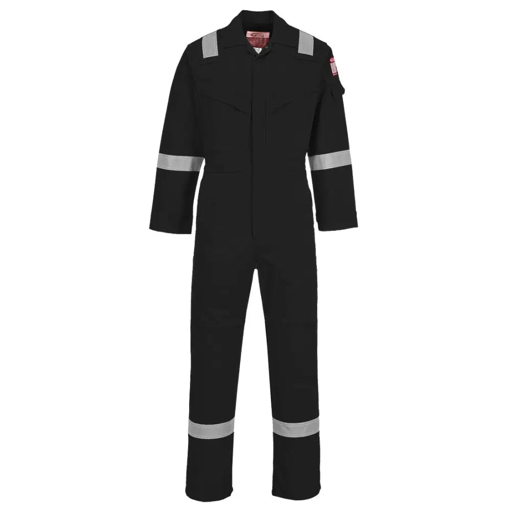 Portwest Bizflame Work FR Super Lightweight Anti-Static Coverall - Black / L