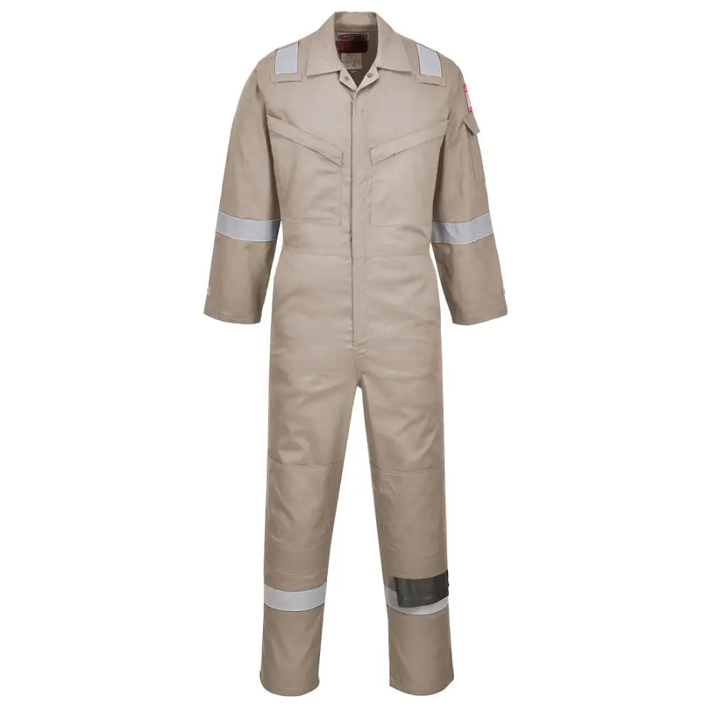 Portwest Bizflame Work FR Super Lightweight Anti-Static Coverall - Khaki / L