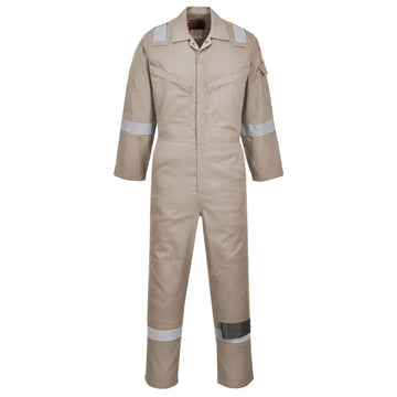 Portwest Bizflame Work FR Super Lightweight Anti-Static Coverall - Khaki / L
