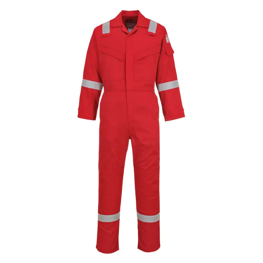 Portwest Bizflame Work FR Super Lightweight Anti-Static Coverall - Red Tall / L