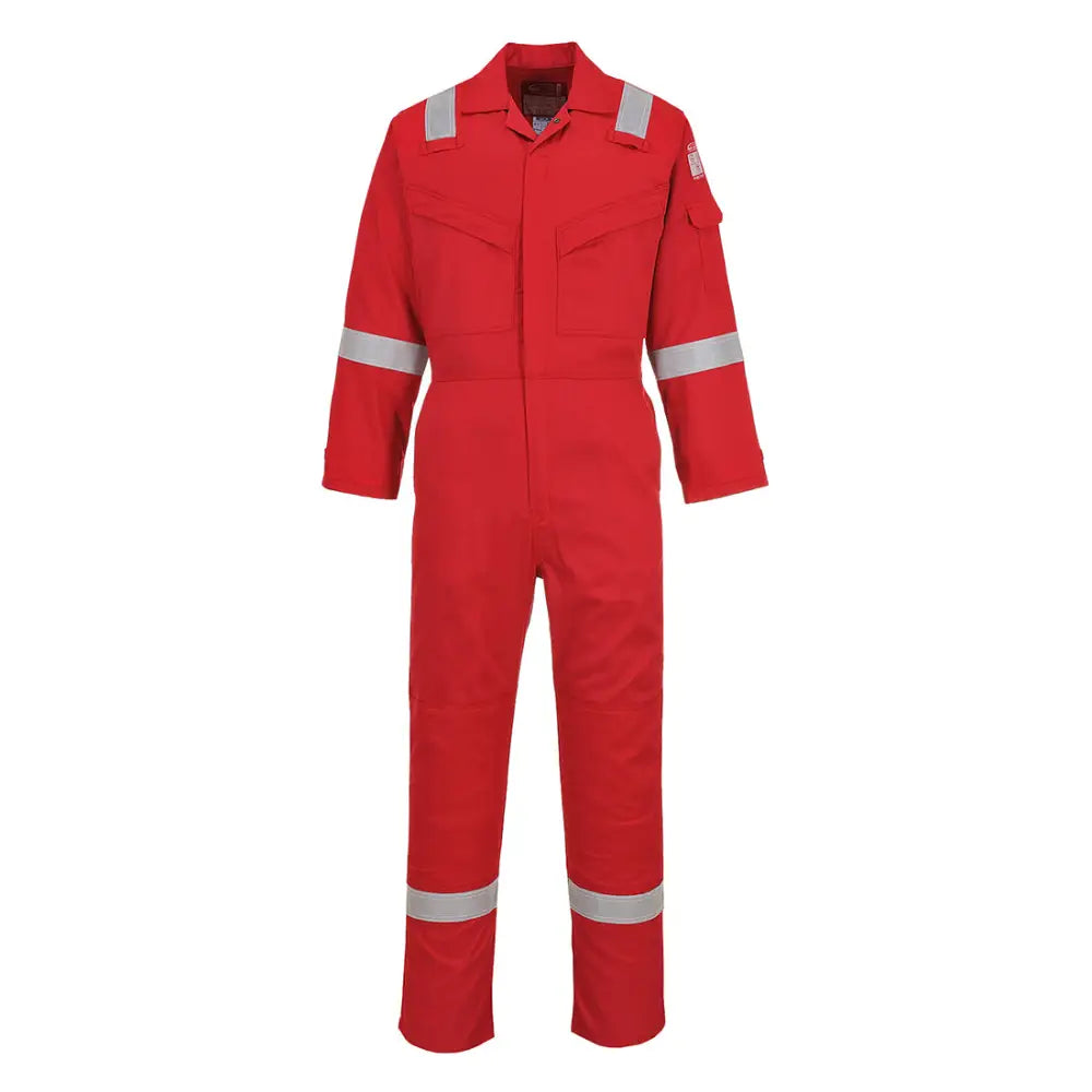 Portwest Bizflame Work FR Super Lightweight Anti-Static Coverall - Red / 4XL
