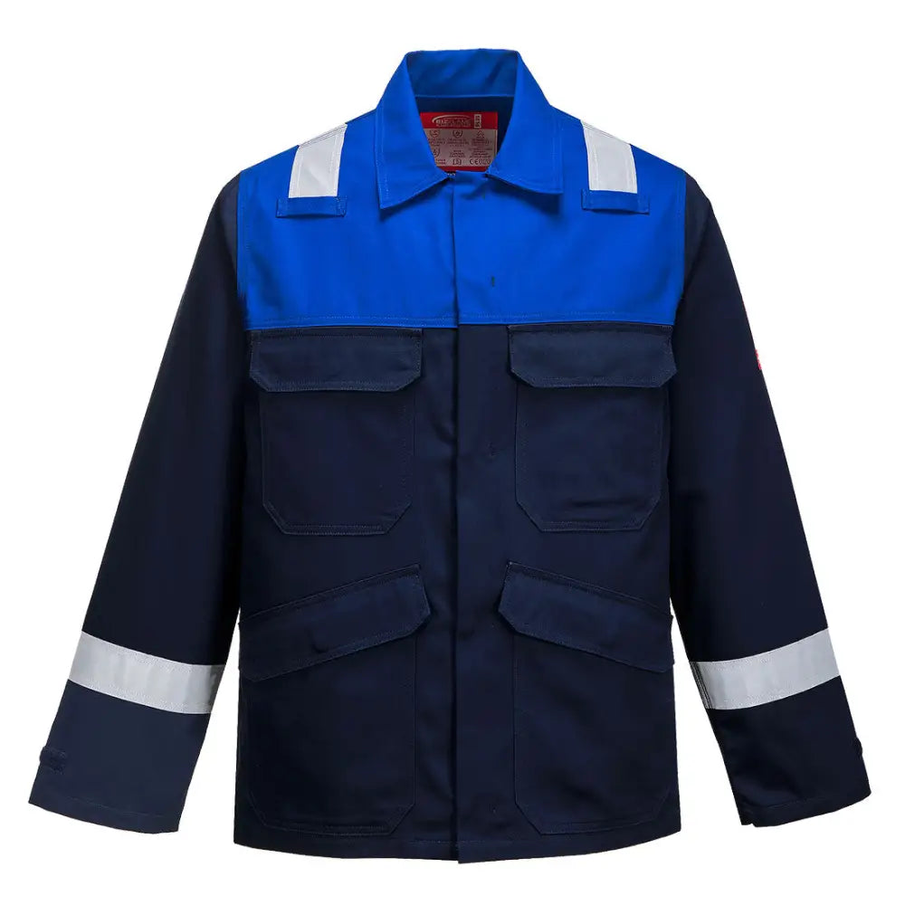 Portwest Bizflame Work Jacket - Navy/Royal / L