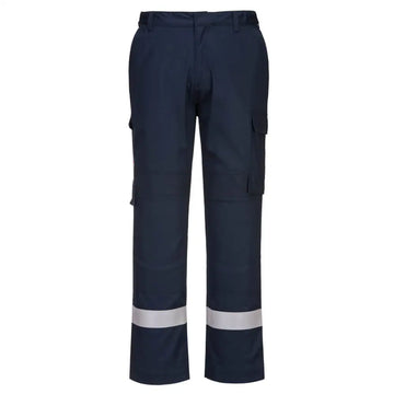 Portwest Bizflame Work Lightweight Stretch Panelled Trousers - Navy / L