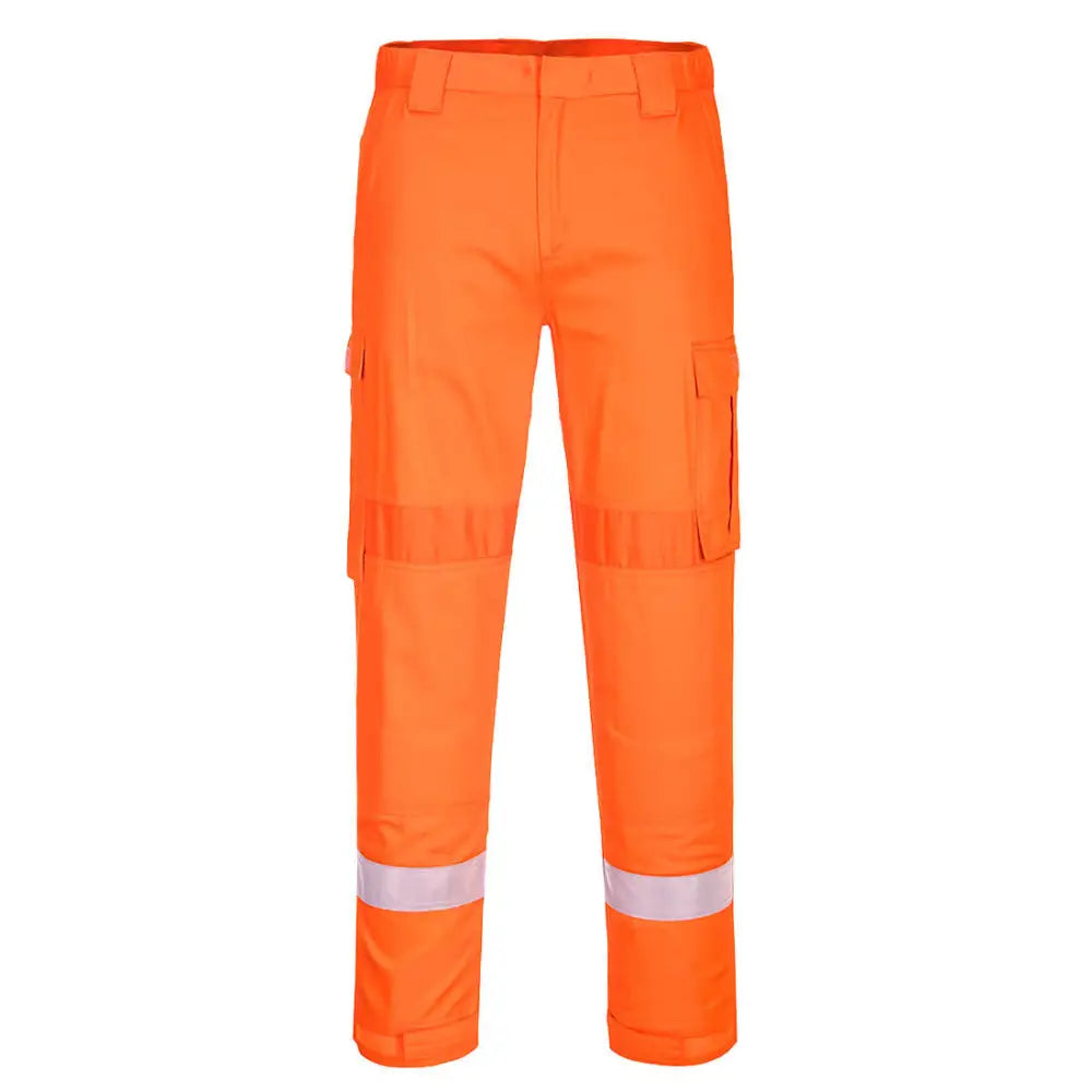 Portwest Bizflame Work Lightweight Stretch Panelled Trousers - Orange / L