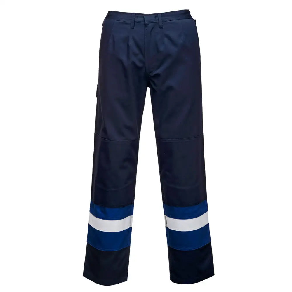 Portwest Bizflame Work Trousers - Navy/Royal / L