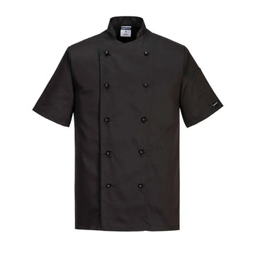 Portwest Chef’s Kent Jacket S/S - Black / 4XL