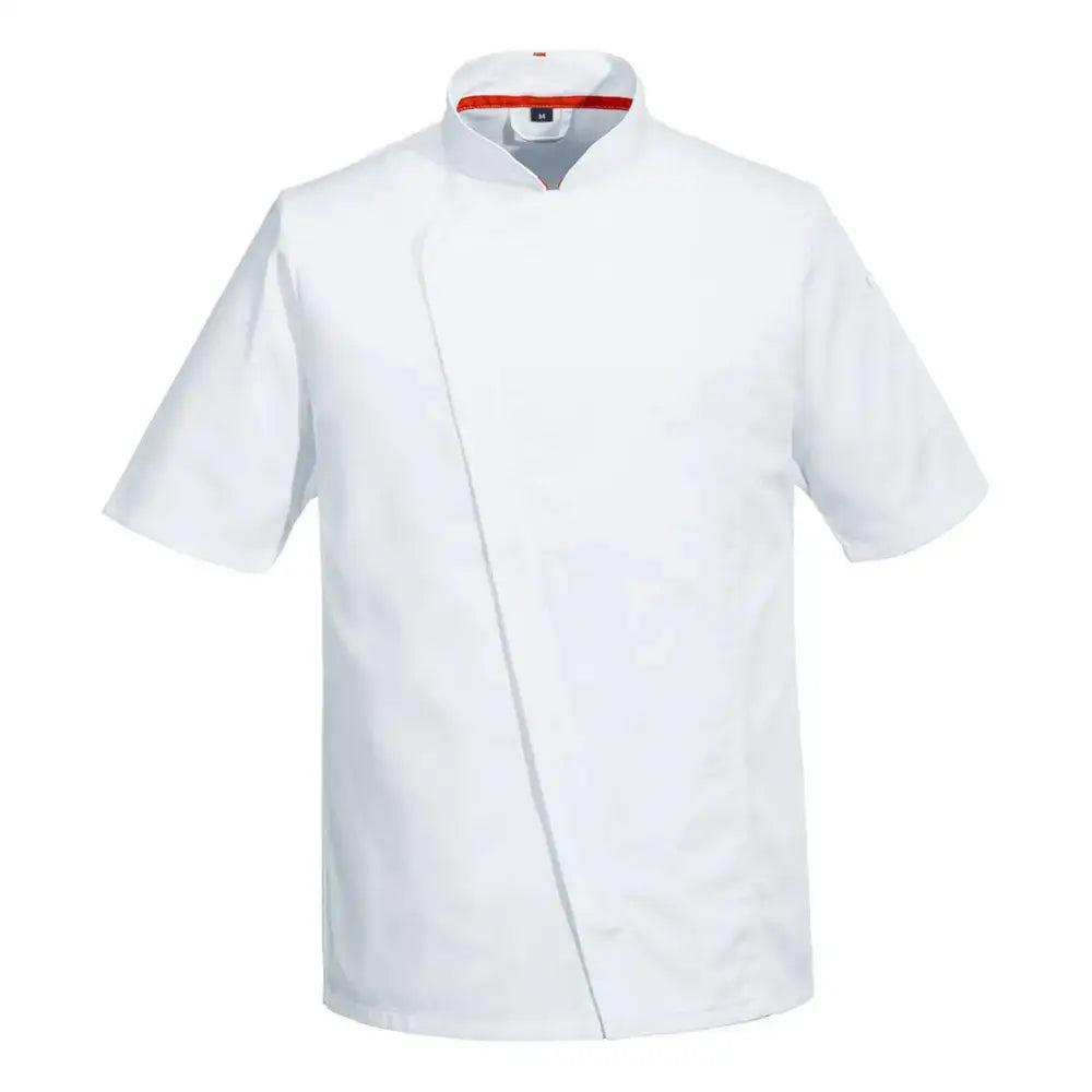 Portwest Chef's Mesh Air Pro Asymmetrical Jacket S/S - White / L