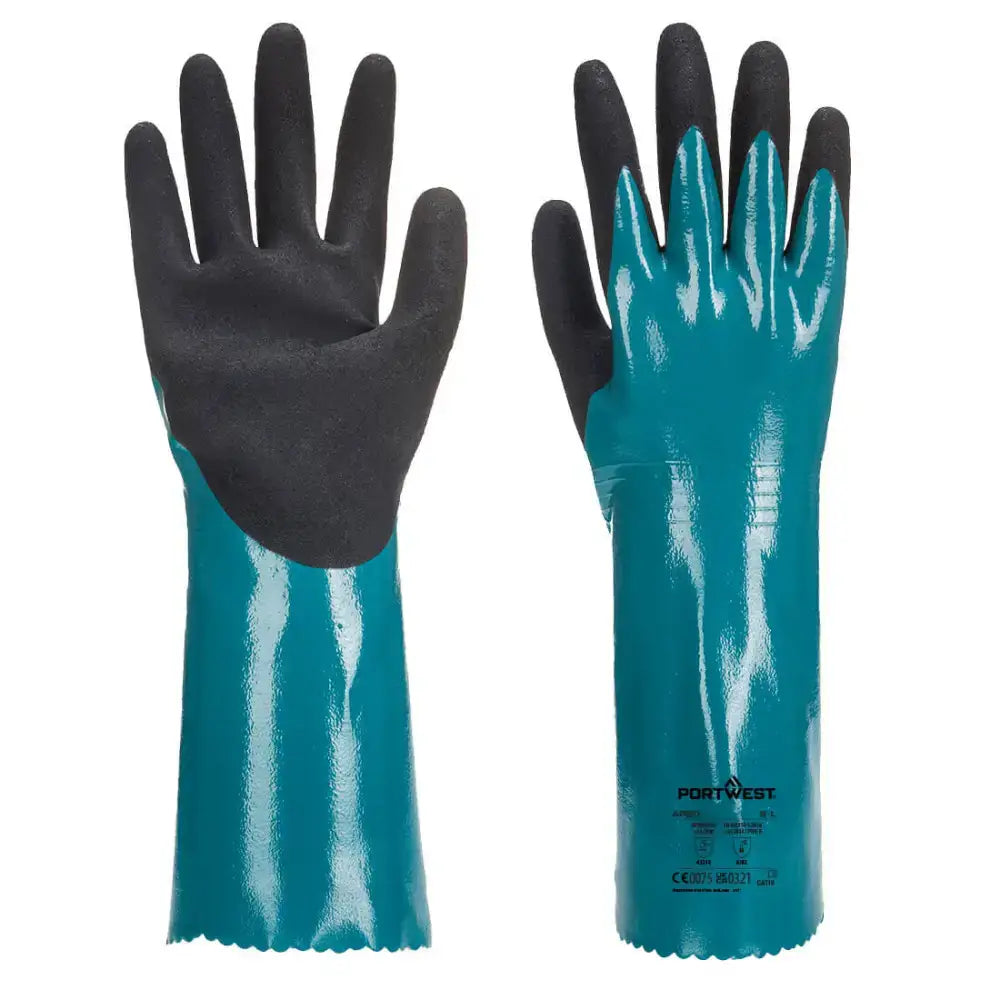 Portwest Chem 300 Nitrile Sandy Double Dipped Gauntlet - L