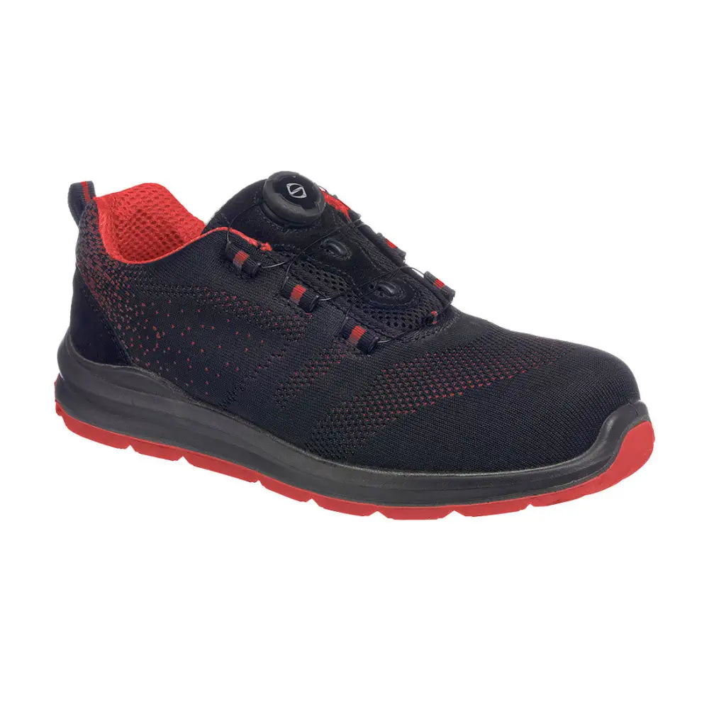 Portwest Portwest Composite Wire Lace Safety Trainer Knit S1P - Black/Red / 36