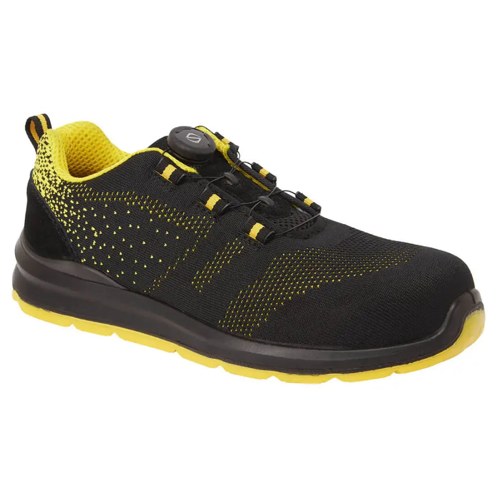 Portwest Portwest Composite Wire Lace Safety Trainer Knit S1P - Black/Yellow / 36