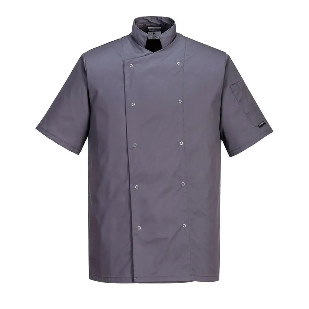 Portwest Cumbria Chefs Jacket S/S - Slate Grey / 4XL