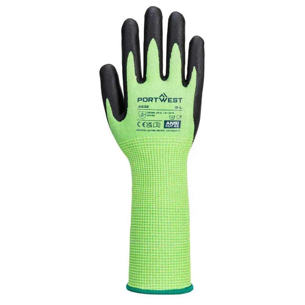 Portwest Green Cut Glove Long Cuff - L