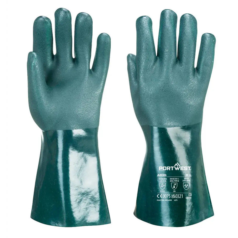 Portwest Double Dipped PVC Gauntlet 35cm - L
