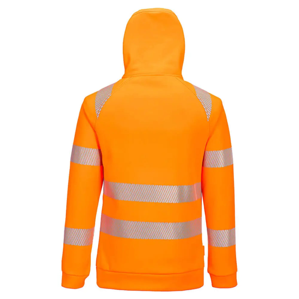 Portwest DX4 Hi-Vis 1/4 Zip Hoodie - Orange/Black / 4XL