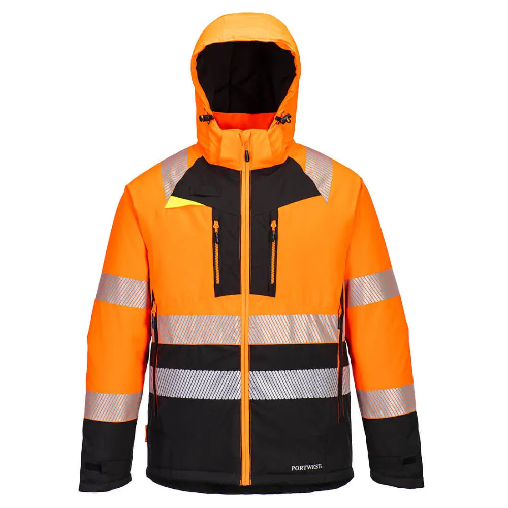 Portwest DX4 Hi-Vis Class 2 Winter Jacket - Orange/Black / 4XL