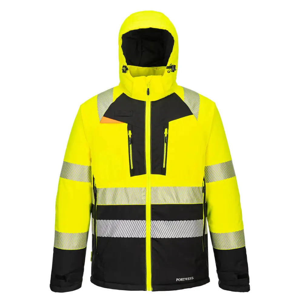 Portwest DX4 Hi-Vis Class 2 Winter Jacket - Yellow/Black / 4XL