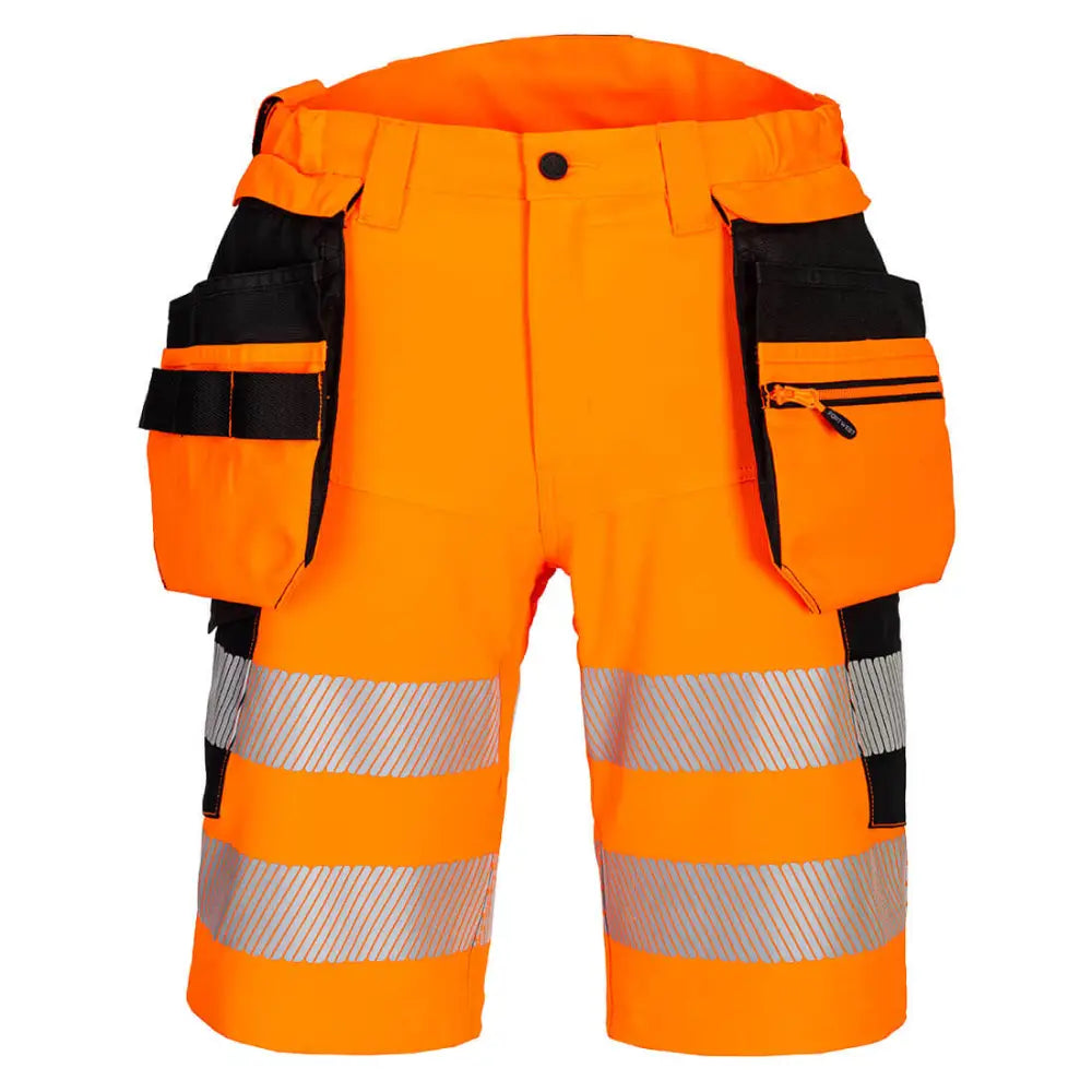 Portwest DX4 Hi-Vis Holster Pocket Shorts - Orange/Black / 30