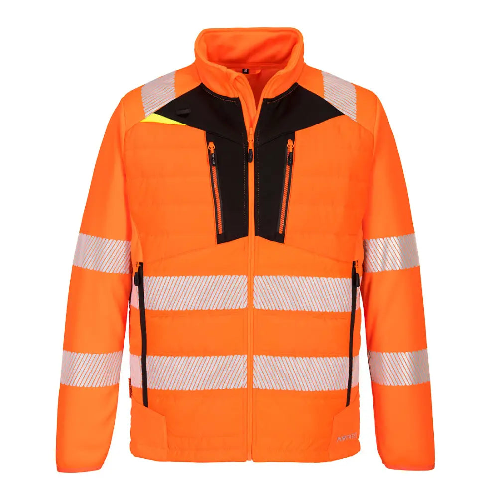 Portwest DX4 Hi-Vis Hybrid Baffle Jacket - Orange/Black / 4XL