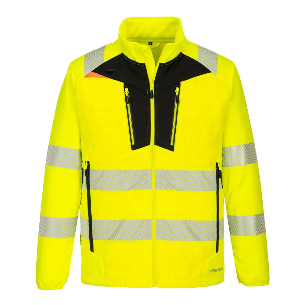 Portwest DX4 Hi-Vis Hybrid Baffle Jacket - Yellow/Black / 4XL