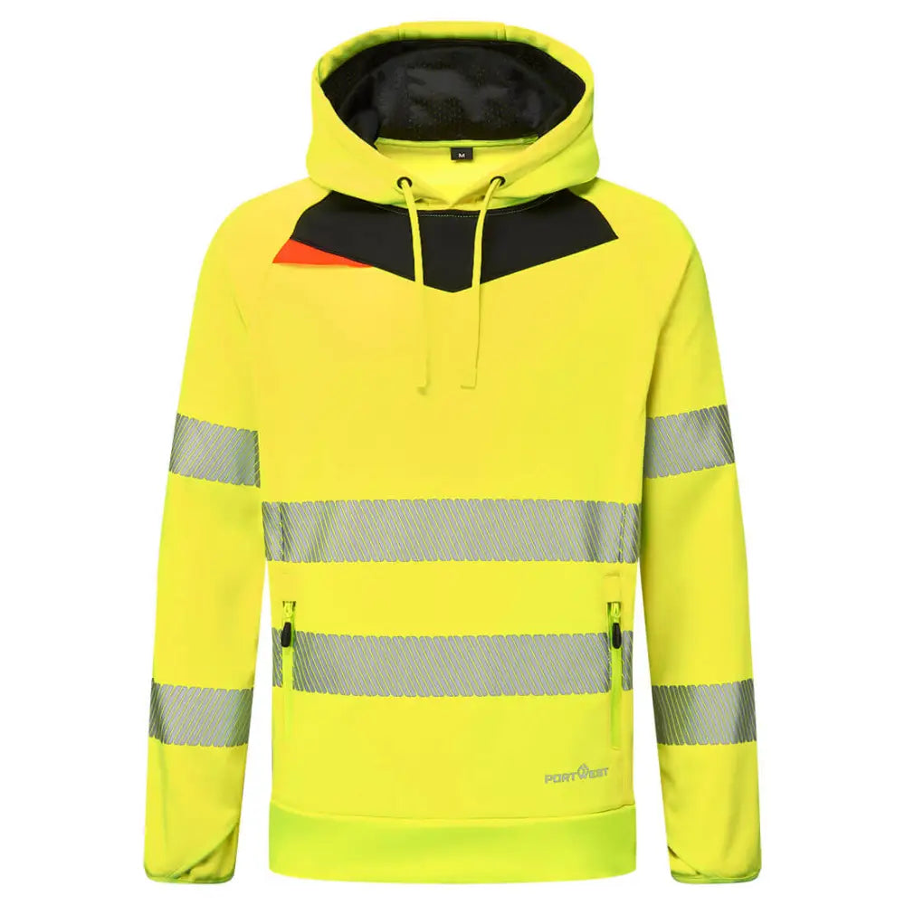 Portwest DX4 Hi-Vis Overhead Hoodie - Yellow/Black / 4XL