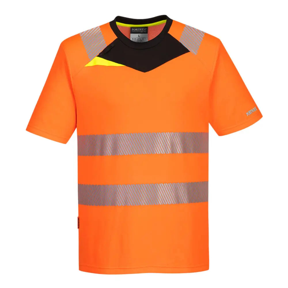 Portwest DX4 Hi-Vis T-Shirt S/S - Orange/Black / 4XL