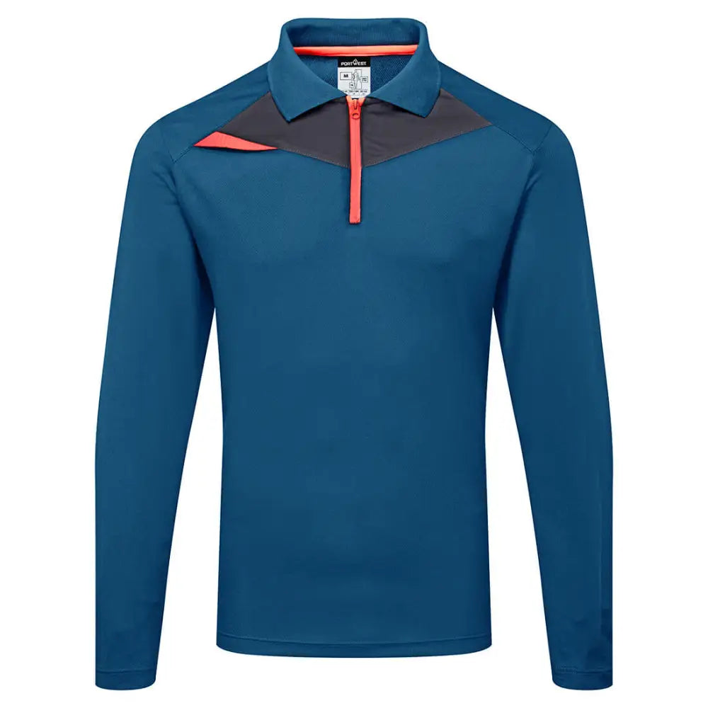 Portwest DX4 Polo Shirt L/S - Metro Blue / L