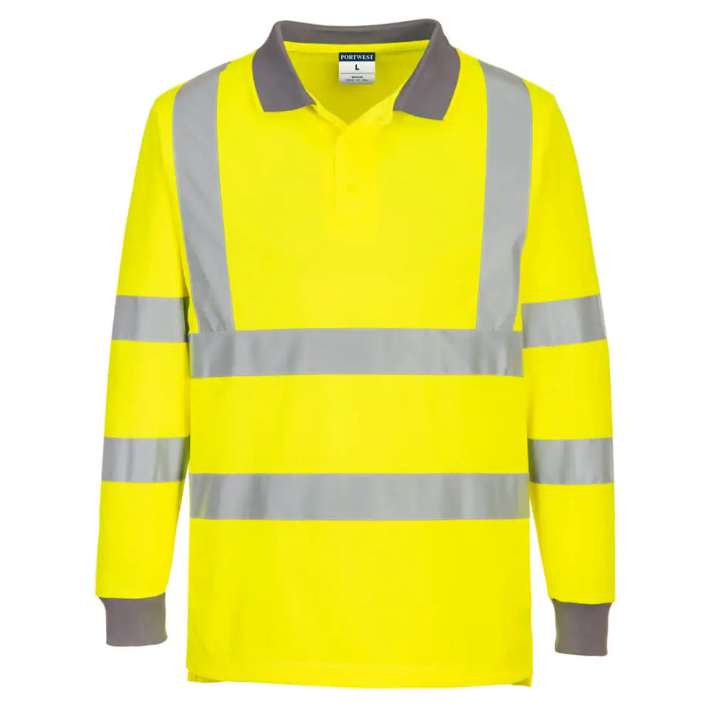 Portwest Eco Hi-Vis Polo Shirt L/S (6 Pack) - Orange / L