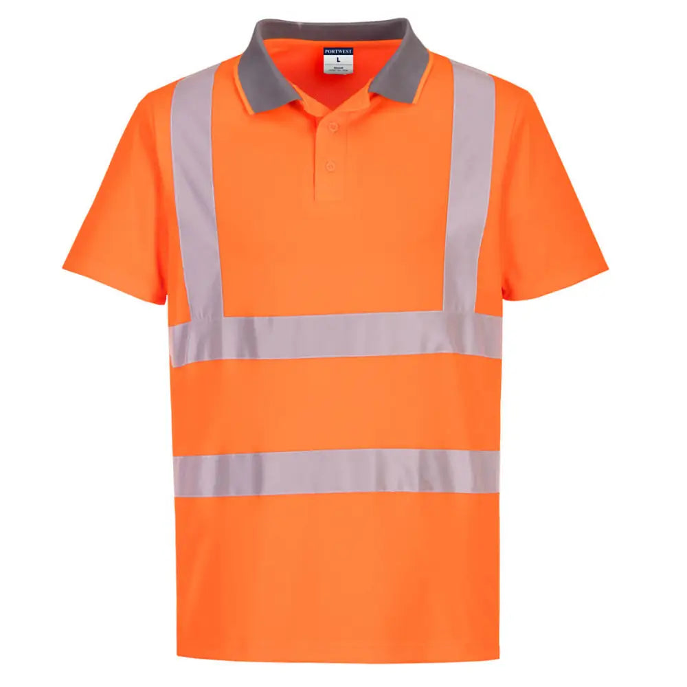 Portwest Eco Hi-Vis Polo Shirt S/S (6 Pack) - Orange / 4XL
