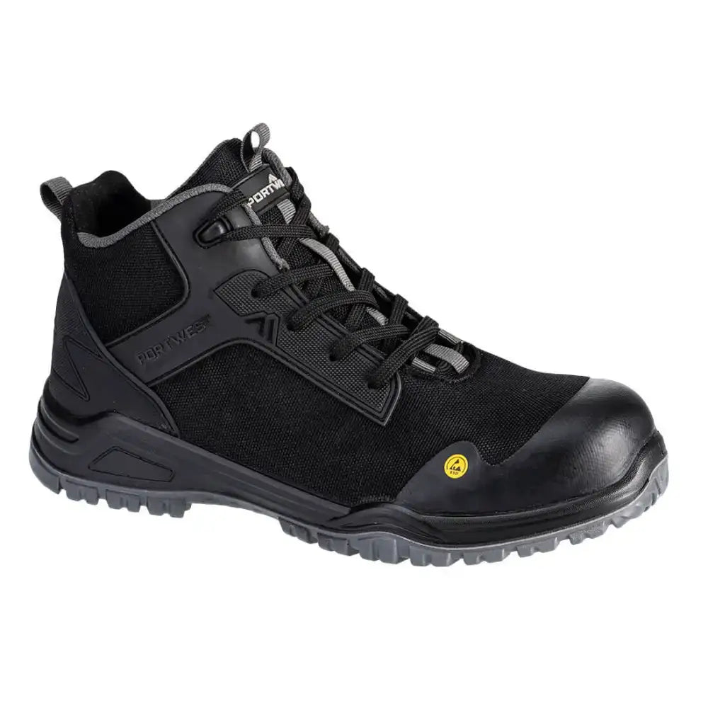 Portwest FE01 Composite Textile Mid Boot S3S ESD SR FO - Black/Grey / 38
