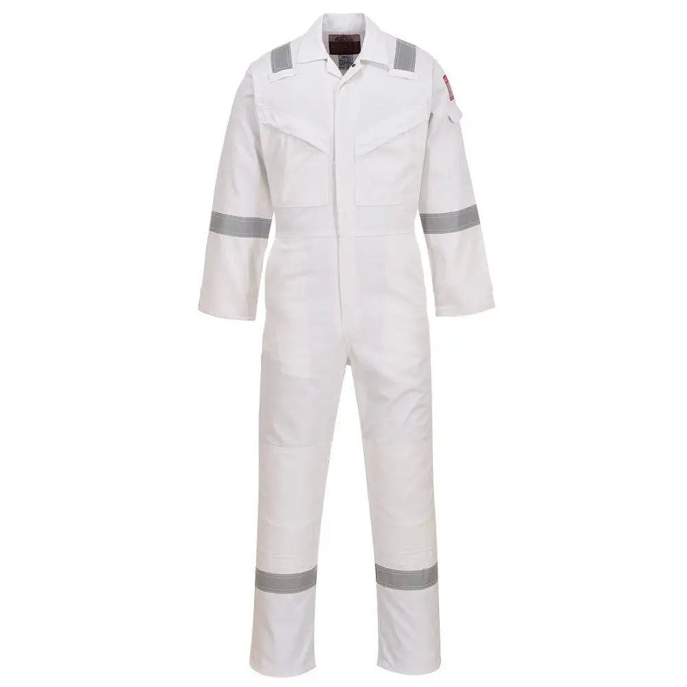 Portwest Flame Resistant Anti-Static Coverall 350g - White / L
