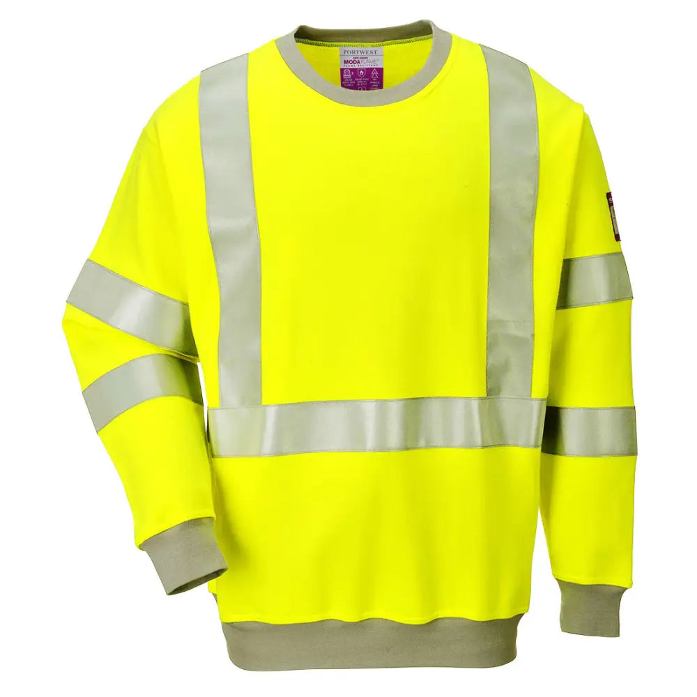Portwest Flame Resistant Anti-Static Hi-Vis Sweatshirt - L