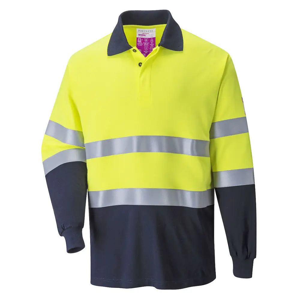 Portwest Flame Resistant Anti-Static Two Tone Polo Shirt - 4XL