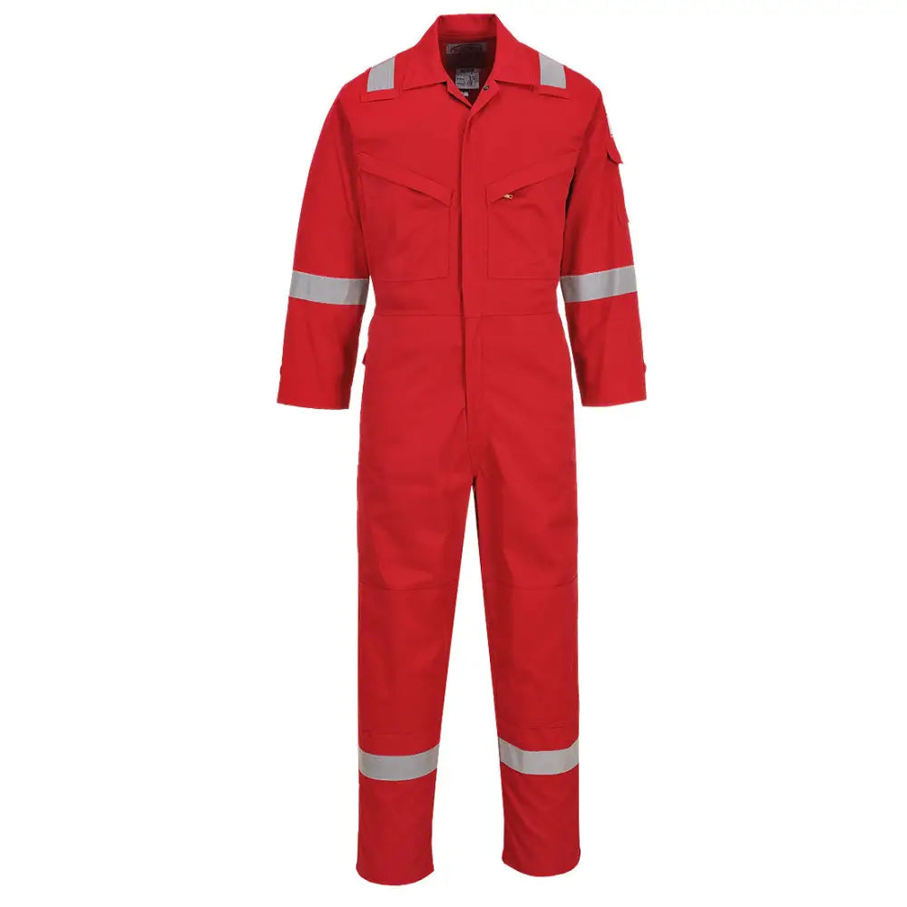 Portwest Flame Resistant Light Weight Anti-Static Coverall 280g - Red / L