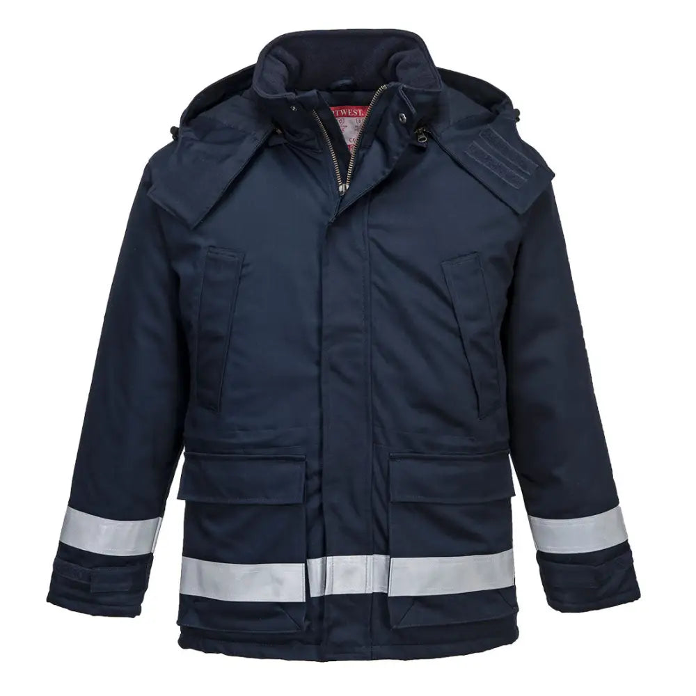 Portwest FR Anti-Static Winter Jacket - Navy / L