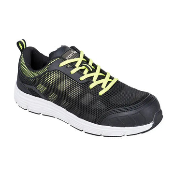 Portwest FT15 Steel Textile Trainer S1P FO SR - Black/Green / 36