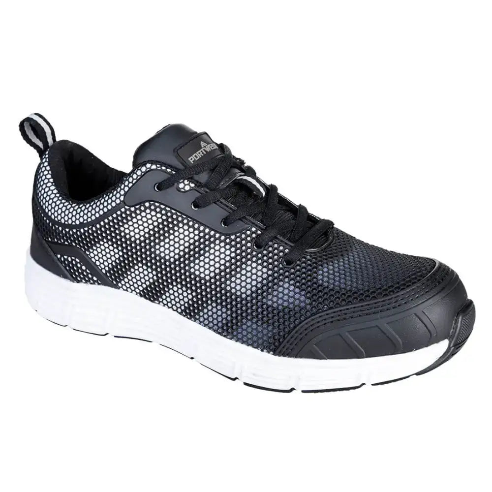 Portwest FT15 Steel Textile Trainer S1P FO SR - Black/White / 36