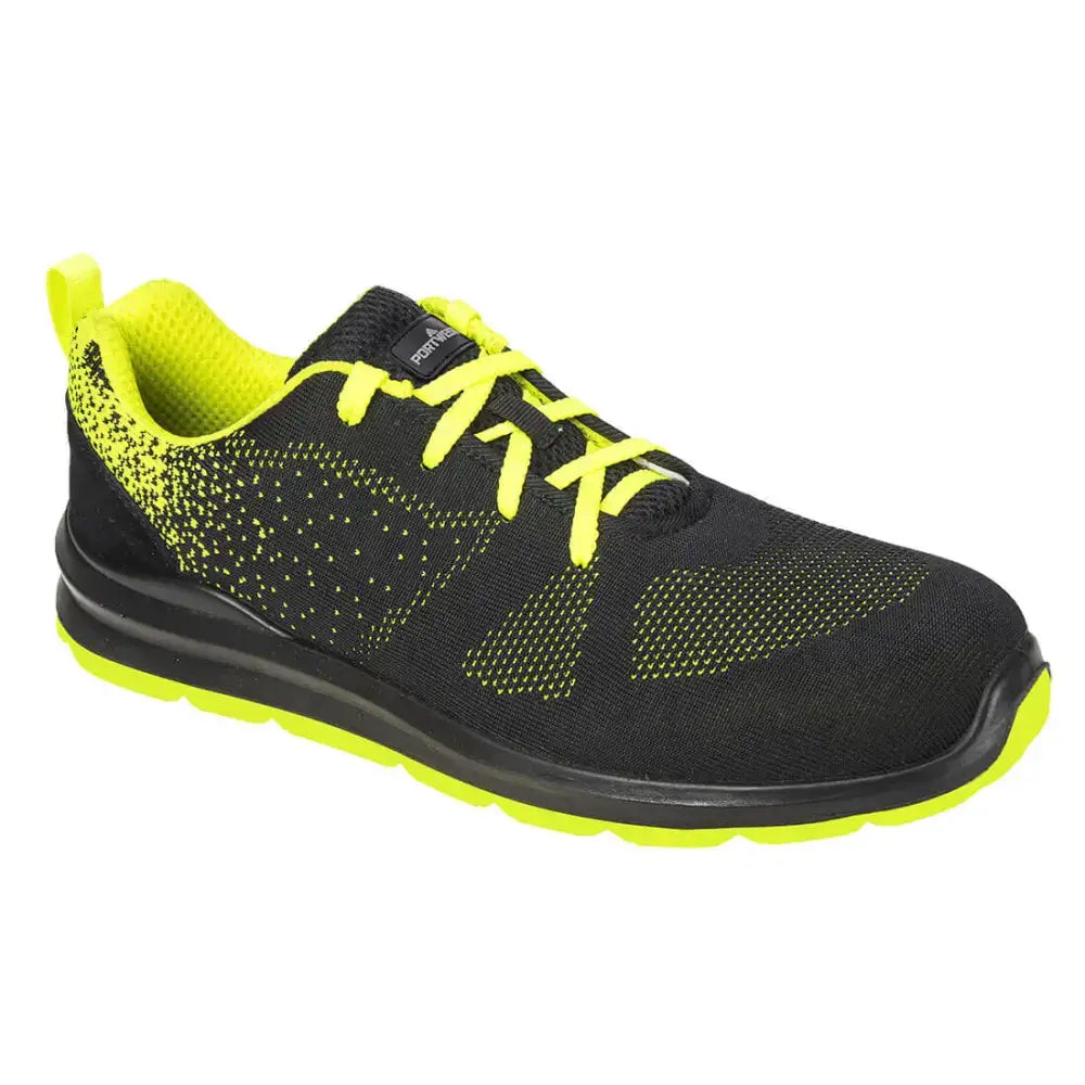Portwest FT25 Steel Textile Trainer S1P FO SR - Black/Green / 36