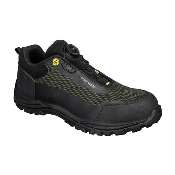 Portwest Girder Composite Low Shoe S3S ESD SR FO - Black/Green / 37