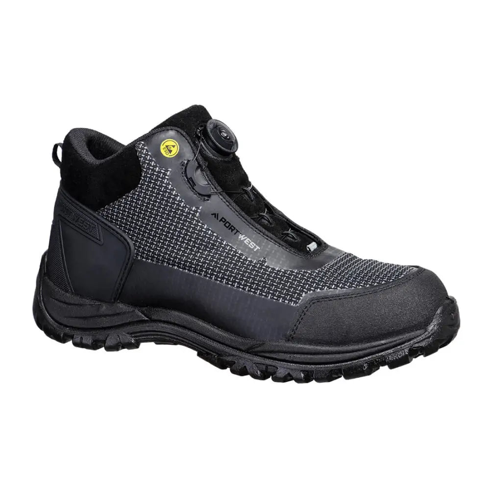 Portwest Girder Composite Mid Boot S3S ESD SR FO - Black/Grey / 37