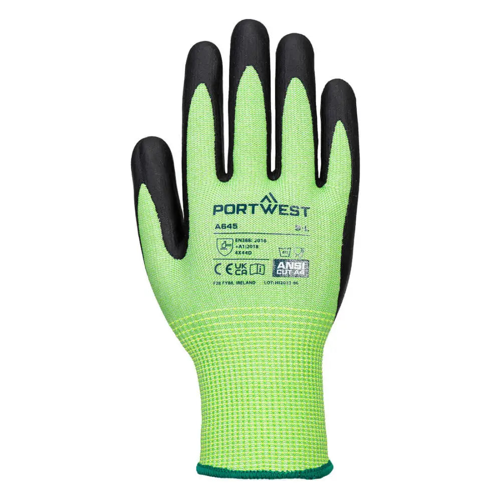 Portwest Green Cut Glove - Nitrile Foam - L