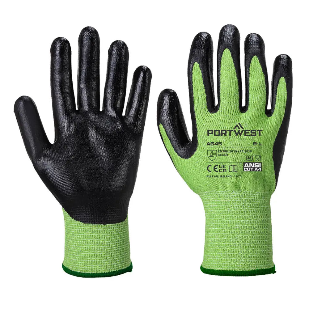 Portwest Green Cut Glove - Nitrile Foam - L