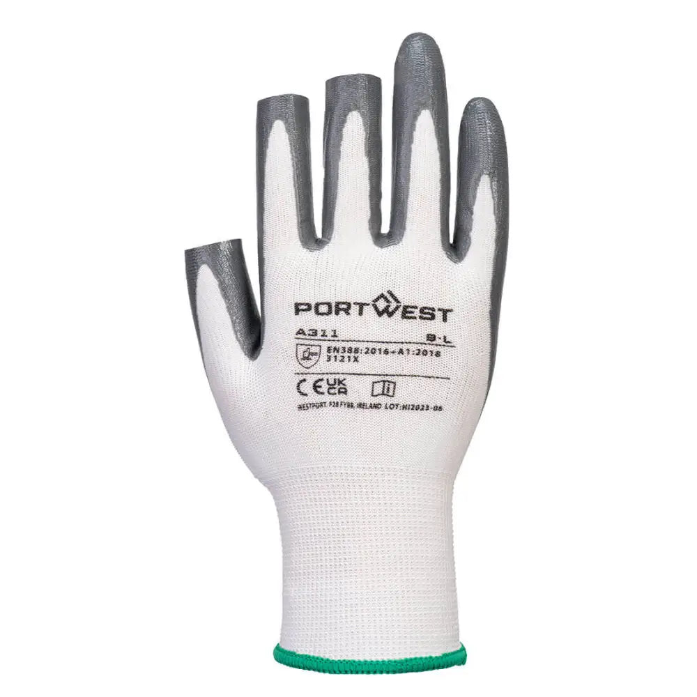 Portwest Grip 13 Nitrile 3 Fingerless Glove (Pk12) - L