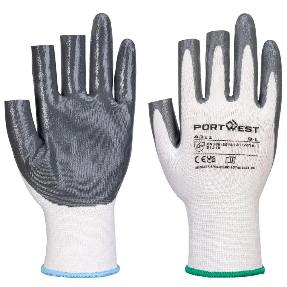 Portwest Grip 13 Nitrile 3 Fingerless Glove (Pk12) - L