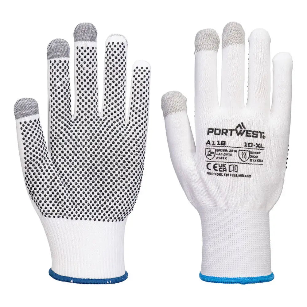 Portwest Grip 13 PVC Dotted Touchscreen Glove (Pk12) - L