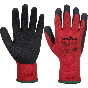 Portwest Grip Glove - Latex - Red/Black / M