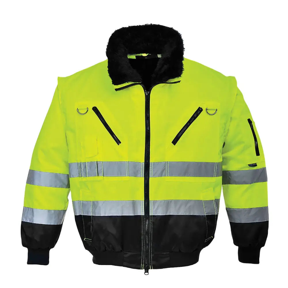 Portwest Hi-Vis 3-in-1 Contrast Pilot Jacket - Orange/Navy / 4XL