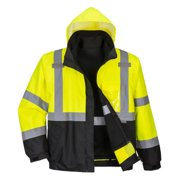 Portwest Hi-Vis 3-in-1 Contrast Premium Bomber Jacket - 4XL