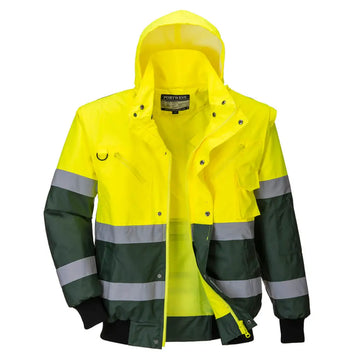 Portwest Hi-Vis 3-in-1 X Back Contrast Bomber Jacket - L